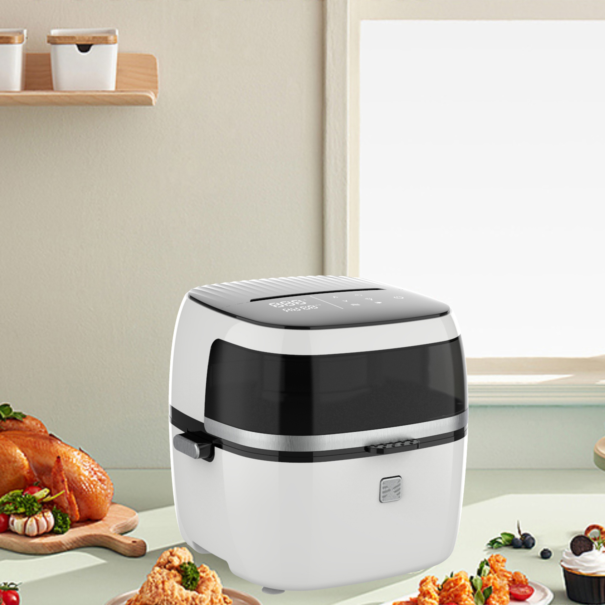 2024 Panel sentuh atas suhu laras elektrik penggoreng udara mesin masakan yyzg-650a